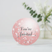 Invitation Vous êtes invités - Boule disco (Debout devant)