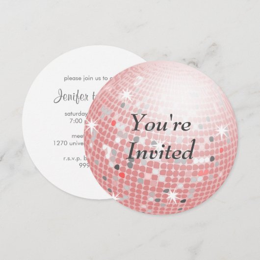 Invitation Vous êtes invités - Boule disco (Devant / Derrière)