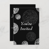 Invitation Vous êtes invités - des boules de disco (Devant / Derrière)