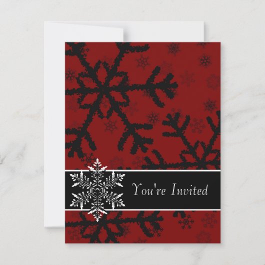 Invitation Vous êtes Invités Flocons de Neige (Devant)