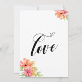 Invitation Vous êtes invités Hearts Script Boho Florals (Dos)