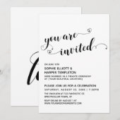 Invitation Vous êtes invités, Réception uniquement avec texte (Devant / Derrière)