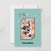 Invitation Vous Êtes Juice Trop Cool Classroom Valentine Card (Devant)