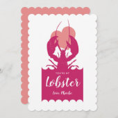 Invitation Vous êtes le homard rose valentin (Devant / Derrière)