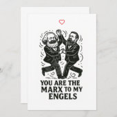 Invitation Vous êtes le Marx de ma Engels Valentine Card (Devant / Derrière)