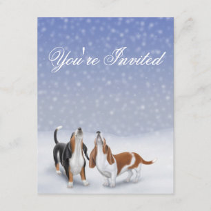 Invitation Vous êtes les chiens de basset invités d'hiver