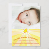 Invitation Vous êtes mon annonce de naissance de bébé Sunshin (Devant)