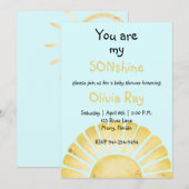 Invitation Vous êtes mon baby shower Sonshine (Devant / Derrière)