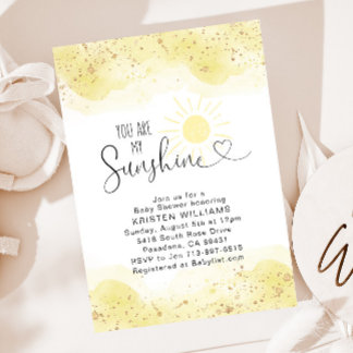Invitation Vous Êtes Mon Baby shower Sunshine