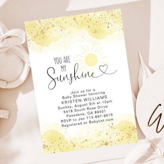 Invitation Vous Êtes Mon Baby shower Sunshine