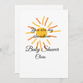 Invitation vous êtes mon soleil jaune orange rayons de soleil (Devant / Derrière)