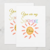 Invitation vous êtes mon soleil jaune orange rayons de soleil (Devant / Derrière)