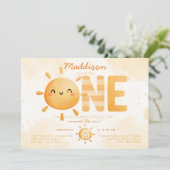 Invitation Vous êtes mon soleil tourner un 1er anniversaire f (Debout devant)