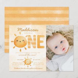 Invitation Vous êtes mon soleil tourner un 1er anniversaire f