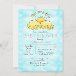 Invitation Vous Êtes Mon Sunshine Baby Nuetral Douche Invitat