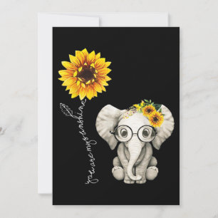 Invitation Vous Êtes Mon Sunshine Hippie Sunflower Elephant