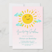 Invitation Vous êtes My Sunshine 1ère fête d'anniversaire (Devant)