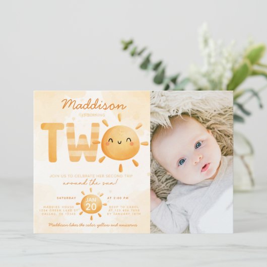 Invitation Vous êtes My Sunshine en train de tourner deux fêt (Debout devant)