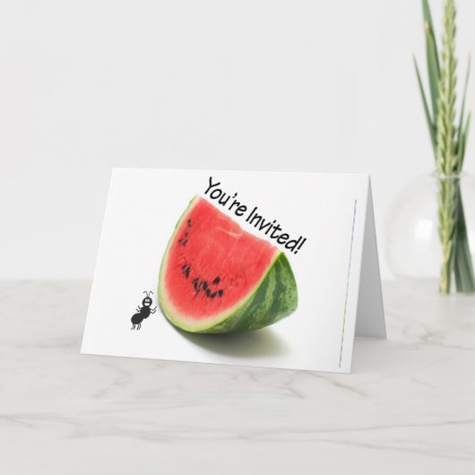 Invitation Vous êtes pastèque et fourmi invitées (Devant)