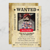 Invitation "VOUS ÊTES RECHERCHÉ" Style occidental | Fête d'an (Devant / Derrière)