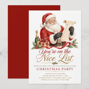 Invitation Vous êtes sur la fête de la liste des gentils de N