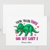 Invitation Vous êtes Tricera Tops Dinosaur Dinosaur Valentine (Devant / Derrière)