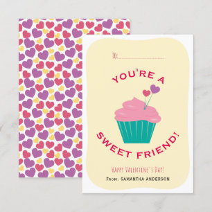 Invitation Vous êtes un ami doux Cupcake Classroom Valentine
