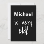 Invitation Vous êtes un vieux Noir 40e anniversaire Invitatio (Devant)