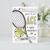 Invitation Vous êtes Une Ace Tennis Classroom Valentines Day (Debout devant)