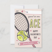Invitation Vous êtes Une Ace Tennis Classroom Valentines Day  (Devant)