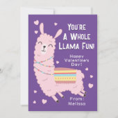 Invitation Vous êtes une toute Llama Fun Classroom Valentine' (Devant)