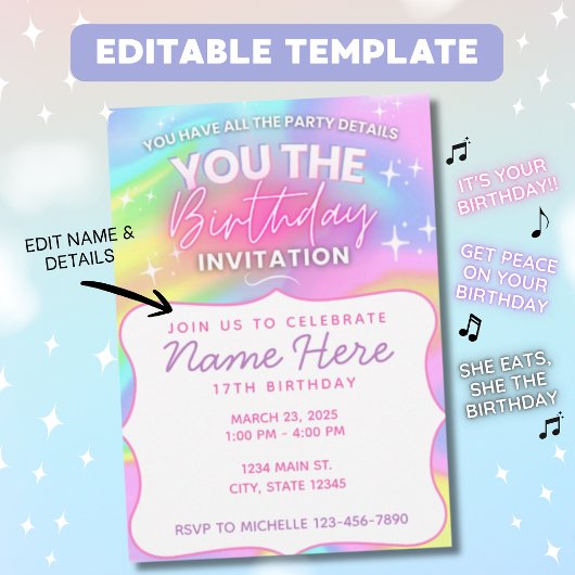 Invitation Vous l'invitation d'anniversaire