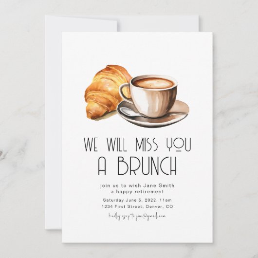 Invitation Vous Manquerez Un Brunch Retraite (Devant)