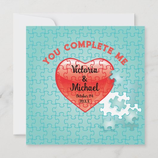 Invitation Vous me complétez Jigsaw Puzzle Mariage (Dos)