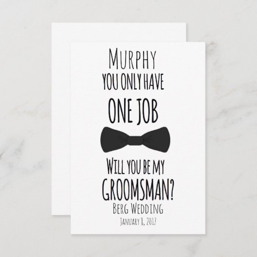 Invitation Vous n'avez qu'un emploi, serez-vous mon prétentie (Devant / Derrière)