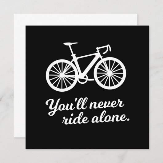 Invitation Vous Ne Marcherez Jamais Seul Vélo Vélo Vélo Cadea (Devant / Derrière)