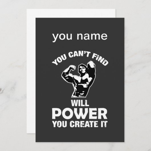 Invitation Vous ne pouvez pas trouver la volonté de créer (Devant / Derrière)