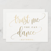 Invitation Vous Pouvez Danser Symbole D'Alcool - Jolie Callig (Devant / Derrière)