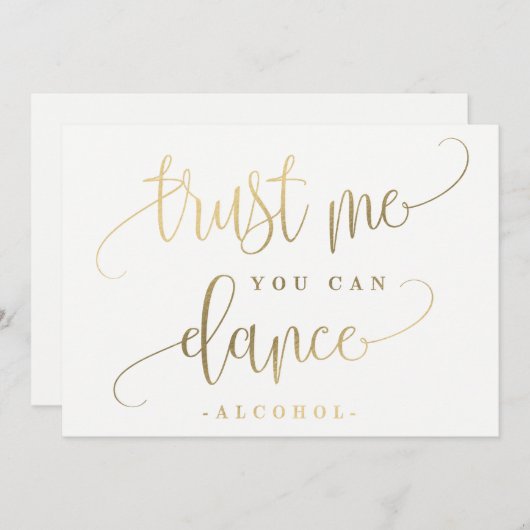 Invitation Vous Pouvez Danser Symbole D'Alcool - Jolie Callig (Devant / Derrière)