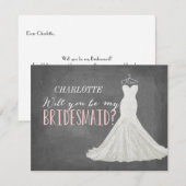 Invitation Vous serez ma demoiselle d'honneur de la (Devant / Derrière)