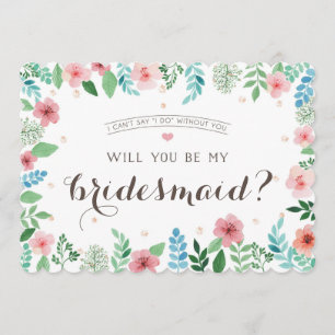 Invitation Vous serez ma demoiselle d'honneur, je ne peux pas