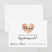 Invitation Vous serez ma demoiselle d'honneur - le charme du (Devant / Derrière)