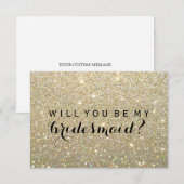 Invitation Vous serez ma demoiselle d'honneur - or ouvrier (Devant / Derrière)