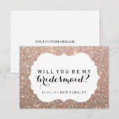 Invitation Vous serez ma demoiselle d'honneur - ouvrier rose (Devant / Derrière)
