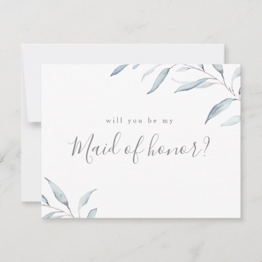 Invitation Vous serez ma domestique de verdure minimale (Devant)