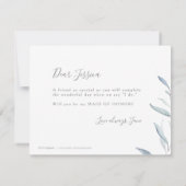Invitation Vous serez ma domestique de verdure minimale (Dos)