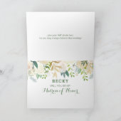 Invitation Vous serez mon floraux blanc de dame de honneur (Intérieur)