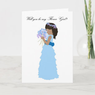 Invitation Vous serez mon rose et bleu de demoiselle de