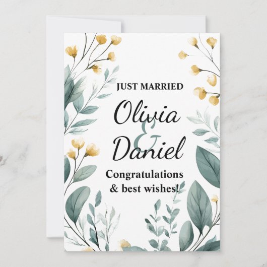 Invitation Vous souhaitant une vie remplie d'amour et de bonh (Devant)