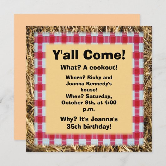 Invitation Vous venez événement informel (Devant / Derrière)